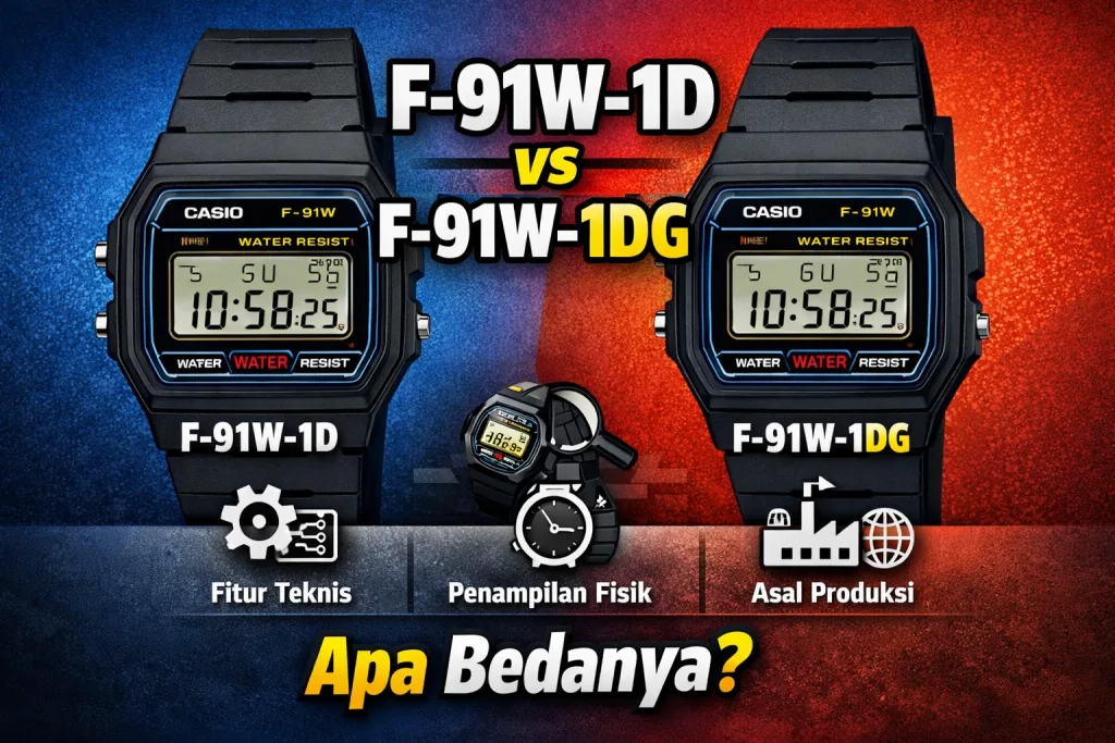 Perbedaan Casio F-91W-1D dan F-91W-1DG